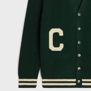 Cardigan en tricot pour femme, manches longues, col en V, style preppy, motif alphabet, fermeture boutonnée, longueur normale - Product Image 4