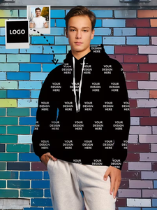 Customized Photo/Logo Men's Fleece Pullover Hoodie Full-Body Printed Cartoon Pattern Eco-Friendly Multi-Color Options Soft - Product Image 5