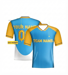 Custom Sports Jersey Wholesale Full Dye Team Uniform Unisex Adults Athletic Wear Breathable Mesh Fabric 100% Polyester V-neck - Product Image 1