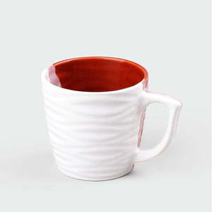 Vibrant Wavy Textured Ceramic Tea <b>Cup</b> <b>Set</b> of 4 - Product Image 2