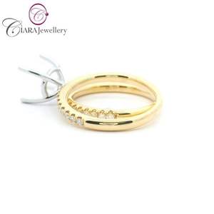 AU750 18K solide jaune/blanc ou deux tons 1.75CT naturel diamant rond ensemble de mariage Style classique pour les fêtes d'anniversaire - Product Image 2