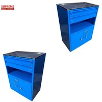 Carro de Herramientas Resistente de 2 Cajones con Gabinete, Unidad de Almacenamiento de Acero para Taller, Cajón con Compartimentos, Uso Industrial en Garaje, Tapete de PVC OEM