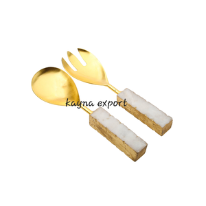 Cuillère à salade artisanale en métal moulé, plaqué argent, finition miroir, design artisanal, pour les fêtes - Product Image 5