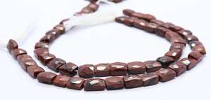 AAA Natural Marconi Obsidian Faceted Chicklet Beads 7x8-8x9 MM Marconi Beads 8 Inch Strand Faceted Marconi Obsidian Square - Product Image 6