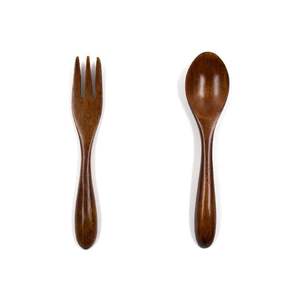 Outil de service personnalisé avec logo, cuillère et fourchette à salade en bois naturel poli, prix de gros, cuillère à salade en bois d'acacia - Product Image 1