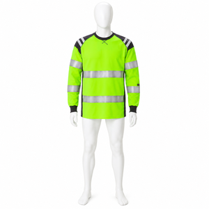 T-shirt de sécurité réfléchissant haute visibilité à manches longues, vêtements de travail haute visibilité, vêtements de protection pour la construction industrielle, chemise de travail pour hommes - Product Image 5
