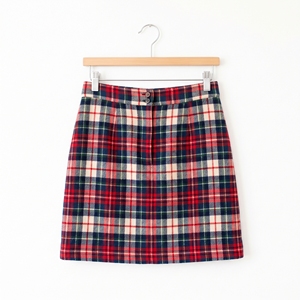 Jupe mini plissée en laine à carreaux pour femme, style tartan classique, décontractée, fabrication OEM ODM, couleurs personnalisées, faible MOQ - Product Image 5