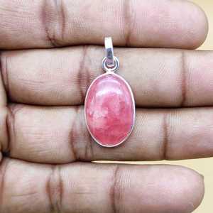 Pendentif fin en argent sterling 925 avec pierre précieuse de rhodochrosite naturelle Collier de pierre de naissance de décembre Pendentifs à breloque de réglage de lunette - Product Image 3