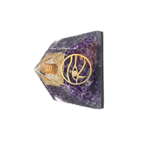 Pyramide d'Orgone en Agate Gravée de Qualité Supérieure, Énergie Cristalline Naturelle, Orgonite, Améthyste, Quartz, Décoration Feng Shui pour la Maison, Chakra