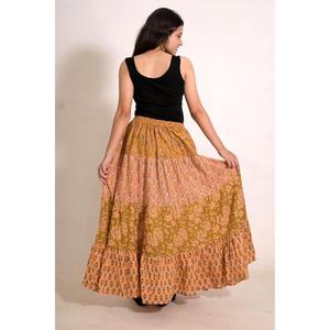Indian Handmade Cotton Patchwork Maxi <b>Skirt</b> Printed Boho <b>Long</b> <b>Skirt</b> Festival & Casual Wear for Women - Product Image 5