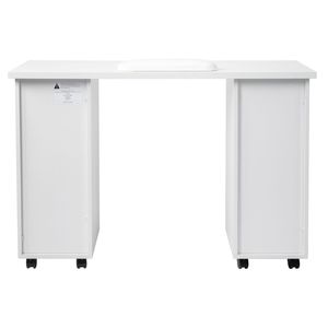 Tavolo da Manicure Moderno Bianco a Doppio Bordo con Cassetto, Set di Arredamento Portatile per Salone in Acrilico e Marmo - Product Image 5