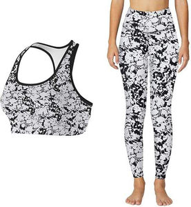 Conjunto Deportivo de Dos Piezas con Estampado de Silicona, Transpirable y Ecológico, Leggings de Spandex/Nylon y Sujetador Deportivo para Mujer, Ropa de Gimnasio y Fitness - Product Image 3