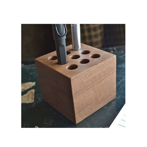 Organisateur de bureau moderne en bois mat, support à stylos, boîte de rangement multi-compartiments, support autoportant pour fournitures de bureau pour la maison et le bureau - Product Image 2