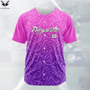 Servicio OEM ODM, Jersey de Béisbol Personalizado de Alta Calidad para Adultos, Degradado Morado y Rosa, Transpirable, 100% Poliéster, Impresión Digital - Product Image 2