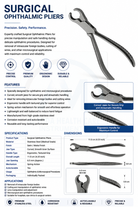 Pinzas Oftálmicas AL MIDA, Pinzas Quirúrgicas de Acero Inoxidable, Instrumentos Quirúrgicos con Certificación CE Clase II, Fácil Agarre - Product Image 6