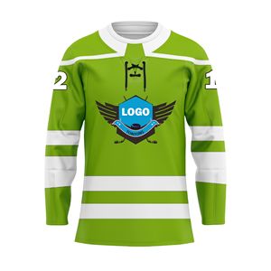 Jersey de Hockey sobre Hielo Sublimado con Impresión Personalizada, 100% Poliéster, Transpirable, de Secado Rápido, Antibacterial, Uniforme de Equipo, Venta al Por Mayor OEM - Product Image 1