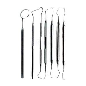 Juego de 5 Piezas para Higiene Dental, Kit de Espejo, Sonda, Explorador y Raspador de Acero Inoxidable para Diagnóstico Clínico Profesional, Suministro OEM - Product Image 1