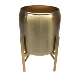 Florero de metal decorativo de hierro elegante al por mayor hecho a mano con base plegable cepillo latón acabado diseño grande uso del jardín - Product Image 3