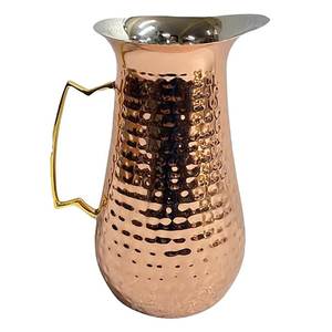 Copper Pitcher With Hammered Texture And Handle Large Capacity Home Drinkware - Product Image 3