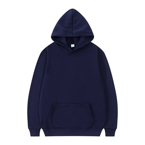 Sudadera con Capucha Azul Marino para Hombre, Corte Regular, Algodón French Terry, Diseño Casual con Bolsillos, Tejido de Punto, Manga Larga, Estilo Otoñal - Product Image 1