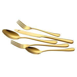 Set di posate da 100 pezzi in acciaio inossidabile lucido a specchio, color oro e argento, per uso alimentare, lavabili in lavastoviglie, per hotel - Product Image 1