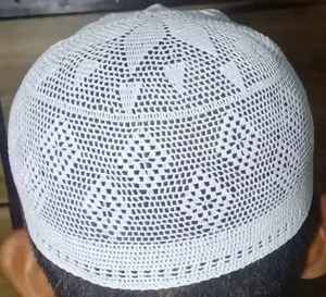 Nuevo Gorro Kufi Tupi Musulmán Bordado a Mano de Alta Calidad, 100% Algodón, Ajustable, para Hombre, Gorro de Oración Islámico de Color Sólido con Malla - Product Image 5
