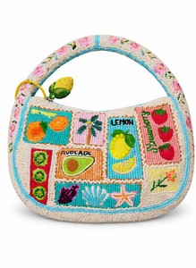 Beaded fruit patchwork handbag with charm detail Perfect for Evening Wedding and Casual Use Available For Sale - Product Image 5