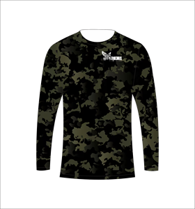 T-shirt de performance athlétique à manches longues motif camouflage forestier, respirant, pour le fitness et le sport - Product Image 3