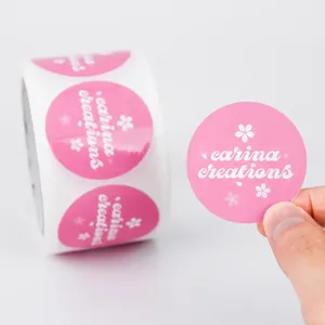 Custom Logo Clear Circle <b>Sticker</b> Writable Round <b>Label</b> for Packaging <b>Personalized</b> Confetti Design - Product Image 1