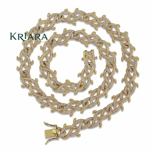 Collier chaîne à maillons en moissanite plaqué or S925, taille brillant rond, micro-pavé, bijou statement unisexe pour usage quotidien - Product Image 2
