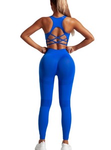 Custom Logo 2 PCS Tummy <b>Control</b> Sportswear Set <b>Stand</b> Solid Seamless Cross Back Yoga Tops Scrunch Butt Workout Leggings Autumn - Product Image 6