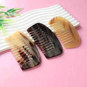 Handmade Natural Buffalo Horn Eco-Friendly Seamless Anti-Static Detangling <b>Beard</b> Styling Barber Hair <b>Care</b> Comb - Product Image 1