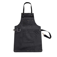 Apron Las Kulit Berkilau Desain Rapi Anti Percikan Api Bahan Kulit Sapi Split Gelap Dengan MOQ Rendah