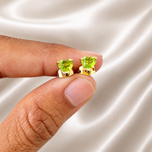 Green Onyx Heart <b>Stud</b> <b>Earrings</b> 5mm Gold Prong Set <b>Earrings</b> Green Gemstone Heart <b>Studs</b> Tiny Heart <b>Earrings</b> Dainty Jewelry - Product Image 6