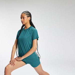 เสื้อโยคะผู้หญิงคุณภาพดีเยี่ยม เนื้อผ้านุ่ม ยืดหยุ่น เหมาะสำหรับออกกำลังกาย ชุดออกกำลังกาย OEM ODM ขายส่ง เสื้อยืด - Product Image 2