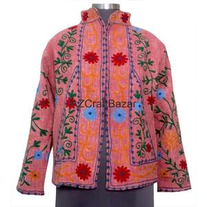 Chaqueta Bomber con Cuello en V, Diseño Floral Vintage, Bordado a Máquina, Multi-estación, Ecológica, Transpirable, de Secado Rápido, 100% Algodón - Product Image 5