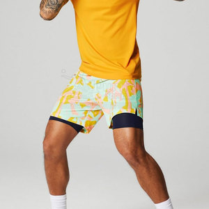 Nouveaux shorts de mode 2 en 1 respirants avec coutures, vêtements de sport 2 en 1 pour hommes - Product Image 2