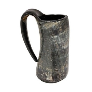 Jarra de Cerveza Hecha a Mano de Cuerno, Taza Rústica Vikinga para Cerveza, Vajilla Ecológica para Bar - Product Image 2