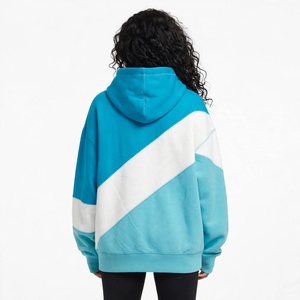 Sweat-shirt à capuche pour femme, color block, décontracté, à manches longues, pull-over, sweat-shirt en molleton à rayures diagonales personnalisées - Product Image 2