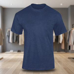Good Quality Wholesale Streetwear Thick <b>Blue</b> 100% Cotton T-<b>Shirt</b> <b>Men</b> Regular Fit 320 GSM Heavy Eco-Friendly Front Long Casual - Product Image 4