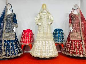 Armario Qunoot de alta calidad, diseño moderno étnico, trabajo pesado sin coser, boda de invierno, Lehenga Choli, conjunto de red, gran estilo Jarkan - Product Image 4