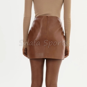 Jupe courte en cuir d'agneau véritable de haute qualité, mode féminine, mini-jupe en cuir pour femmes, à vendre - Product Image 2