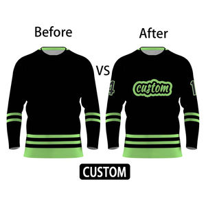 Maillots de hockey sur glace personnalisés de haute qualité, vêtements de hockey unisexes, service OEM, vente en gros, matière polyester respirante et à séchage rapide - Product Image 4