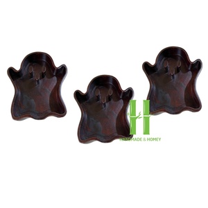 Adorable bol de cadeau d'Halloween fait à la main bol de pâte en bois fantôme pour la fabrication de bougies mélange de couleurs emballage personnalisé du Vietnam - Product Image 2