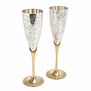 Juego de Copas de Champán Clásicas, Copas Flauta de Metal, Artículos de Bebida de Lujo, Regalo de Boda, Venta al Por Mayor - Product Image 1