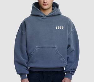 เสื้อฮู้ดดี้ทรงปกติสำหรับผู้ชาย สไตล์สตรีทแวร์ ผ้าคอตตอน 100% หนานุ่ม ซักกรดแบบพิเศษ สำหรับฤดูหนาว ผลิตโดยผู้ผลิต OEM - Product Image 5