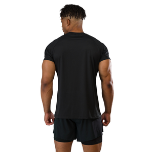 Chemise à manches courtes noire pour homme, coton premium confortable, vêtements décontractés, chemise de sport élégante, vente en gros, vêtements de sport tendance - Product Image 3