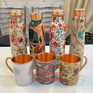 ขวดน้ำทองแดงทำด้วยมือสไตล์วินเทจป้องกันการรั่วซึมพร้อมรูปภาพที่กำหนดเองได้โดยตรงขวดน้ำดื่มฟิตเนส - Product Image 3