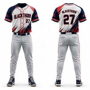 Uniforme de Béisbol Personalizado con Sublimación Completa, 100% Poliéster, Servicio OEM, Ropa de Softbol para Adultos, Manga Corta, Logotipo Frontal - Product Image 2