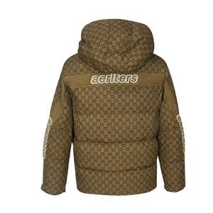 Veste matelassée avec logo appliqué, faible MOQ, style lettres imprimées, veste d'hiver à capuche, coupe-vent, veste d'extérieur, doudoune - Product Image 5